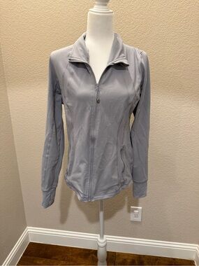 90 Degree By Reflex Light Gray Zip-Up Utility Jacket